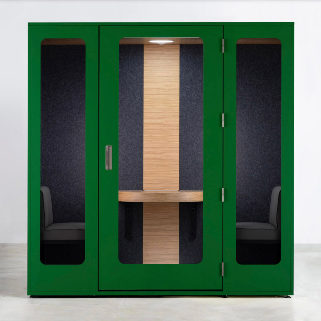 Cabine acoustique pour appels téléphoniques au bureau vert